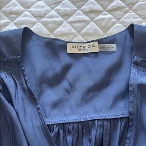 Ramy Brook Blue Satin Blouse
